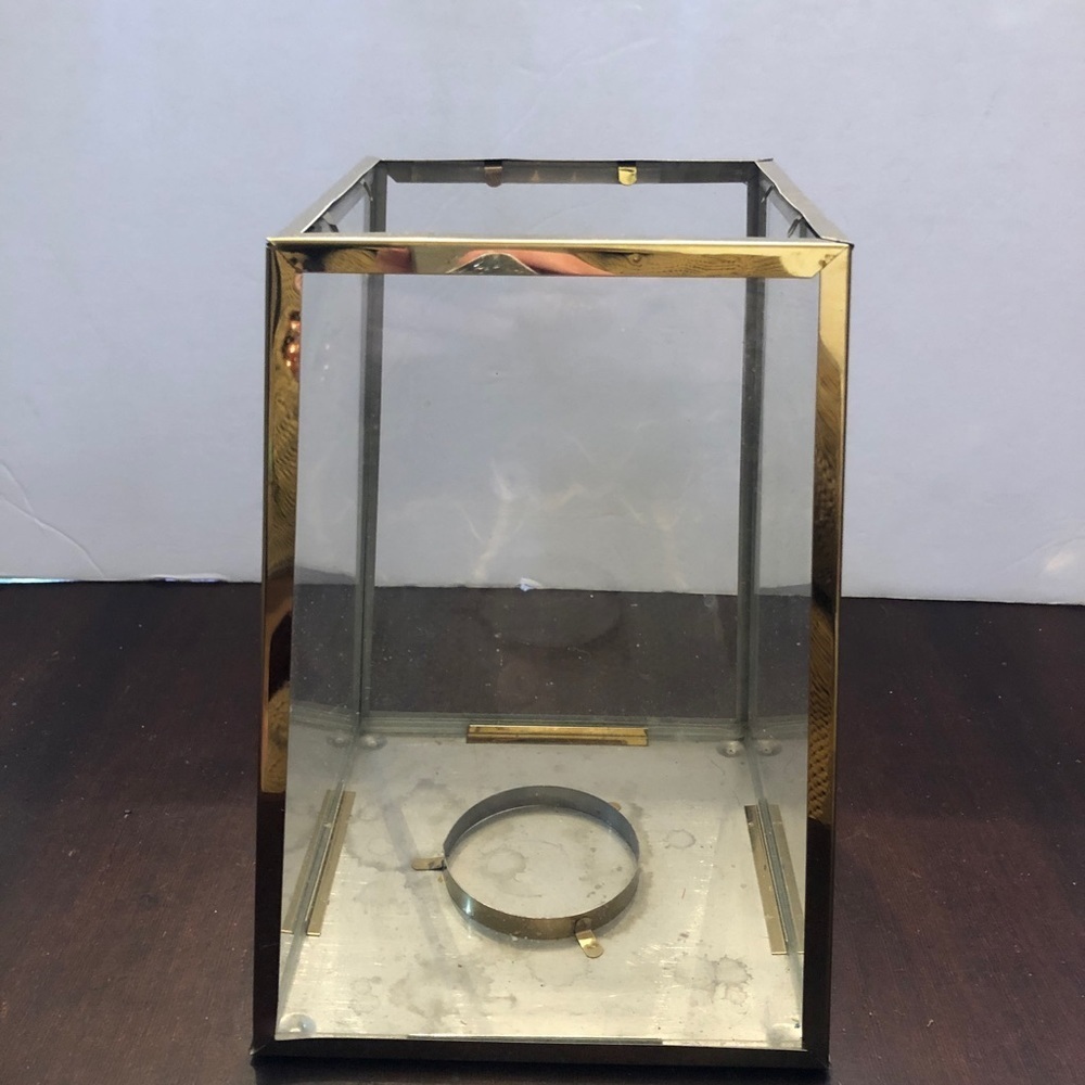 Faux Brass and Glass Lantern/Candle Holder.